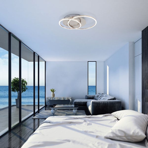 LED Deckenleuchte dimmbar Memoryfunktion Drehbar Ø30cm 40W silber Briloner