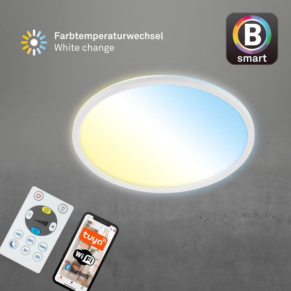 LED Panel Smart WiFi Bluetooth App Steuerung CCT 22 W weiß Kunststoff Briloner