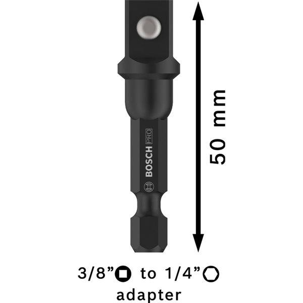 Bosch Pro Adapter von 3/8 Zoll auf 1/4 Zoll, 50 mm