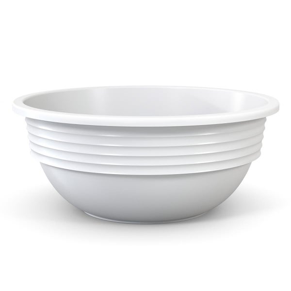 Weiße Anmischschüssel aus Kunststoff