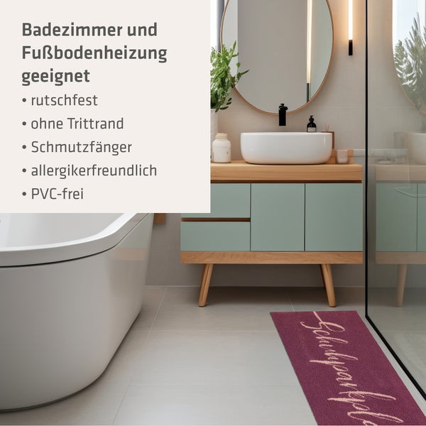 Akzente Feel Badematte mit Motiv in Pink Fußmatte 35 x 100 cm, rutschfest, saugfähig