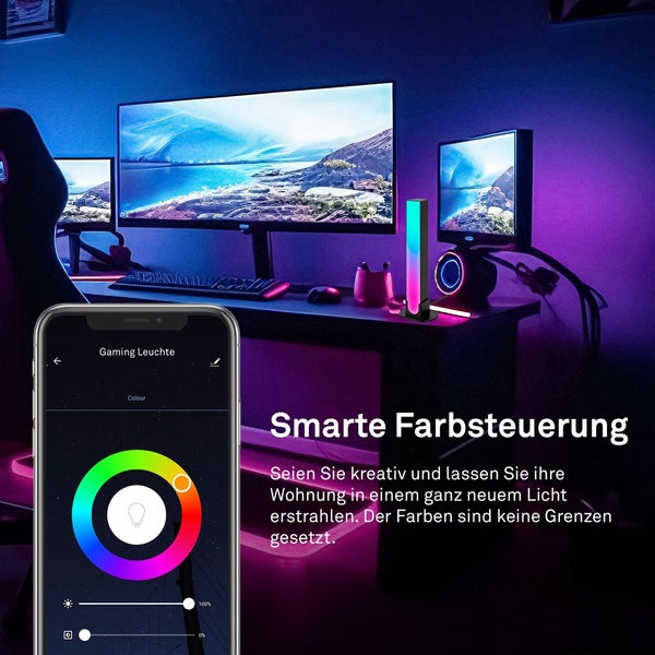 WiFi+Bluetooth RGB IC CCT LED Tischleuchte,2er-Set