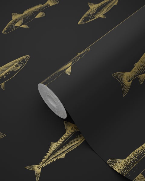 Tapete mit Fischmuster auf Rolle
