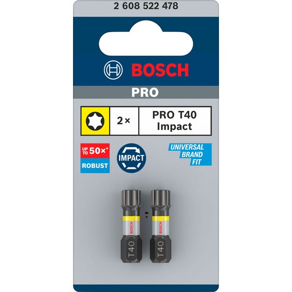 Bosch Pro T40 Impact Bits, 2 Stück