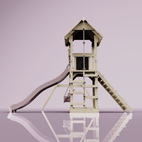 Spielturm mit Rutsche, Leiter und Schaukel für den Garten