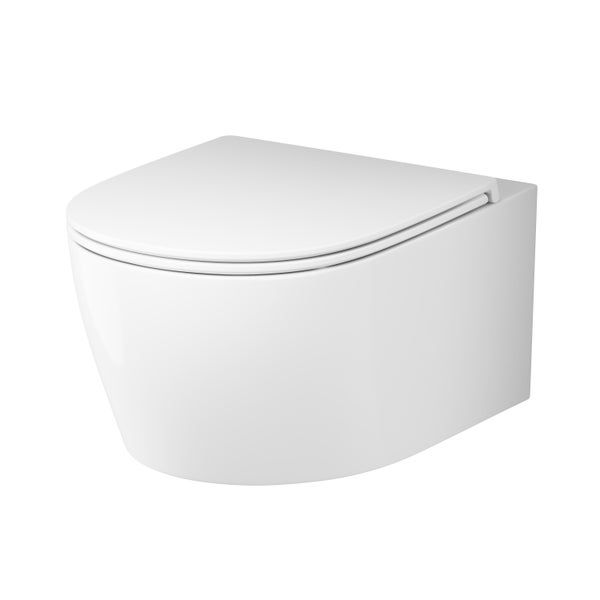 Wandhängendes Tiefspülklosett mit Toilettendeckel