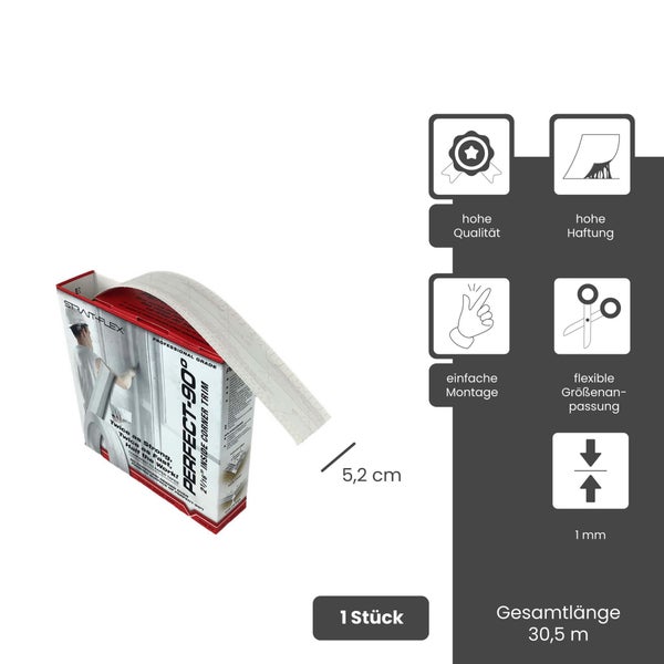 Strait-Flex Perfect-90 Inneneck-Profilband, Breite 5,2 Zentimeter, Stärke 1 Millimeter, Länge 30,5 Meter, hohe Qualität, einfache Montage.
