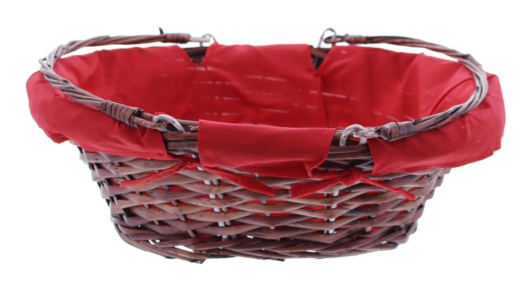 FRANK FLECHTWAREN | SB-Korb Rot/Braun, WEIDE, 35 x 27 x 12 cm