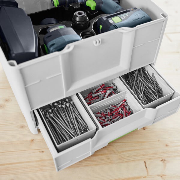 Geöffnete Festool Werkzeugkiste mit Werkzeugen