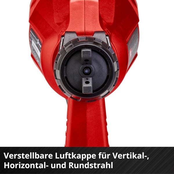 Verstellbare Luftkappe an einem Einhell Farbsprühsystem für vertikalen, horizontalen und runden Sprühstrahl.