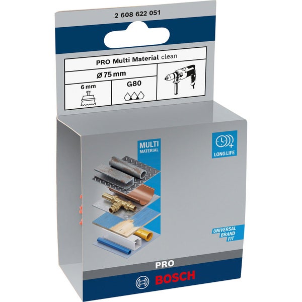 Bosch PRO Multi Material clean Topfbürste 75 x 1 mm gerader Schaft - 2608622051