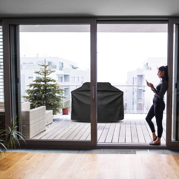 CoverUp! Grillabdeckung 80 x 65 x 115 cm – Premium Grill Abdeckhaube BBQ Cover witterungsbeständig – inkl. E-Book mit Rezepten - schwarz