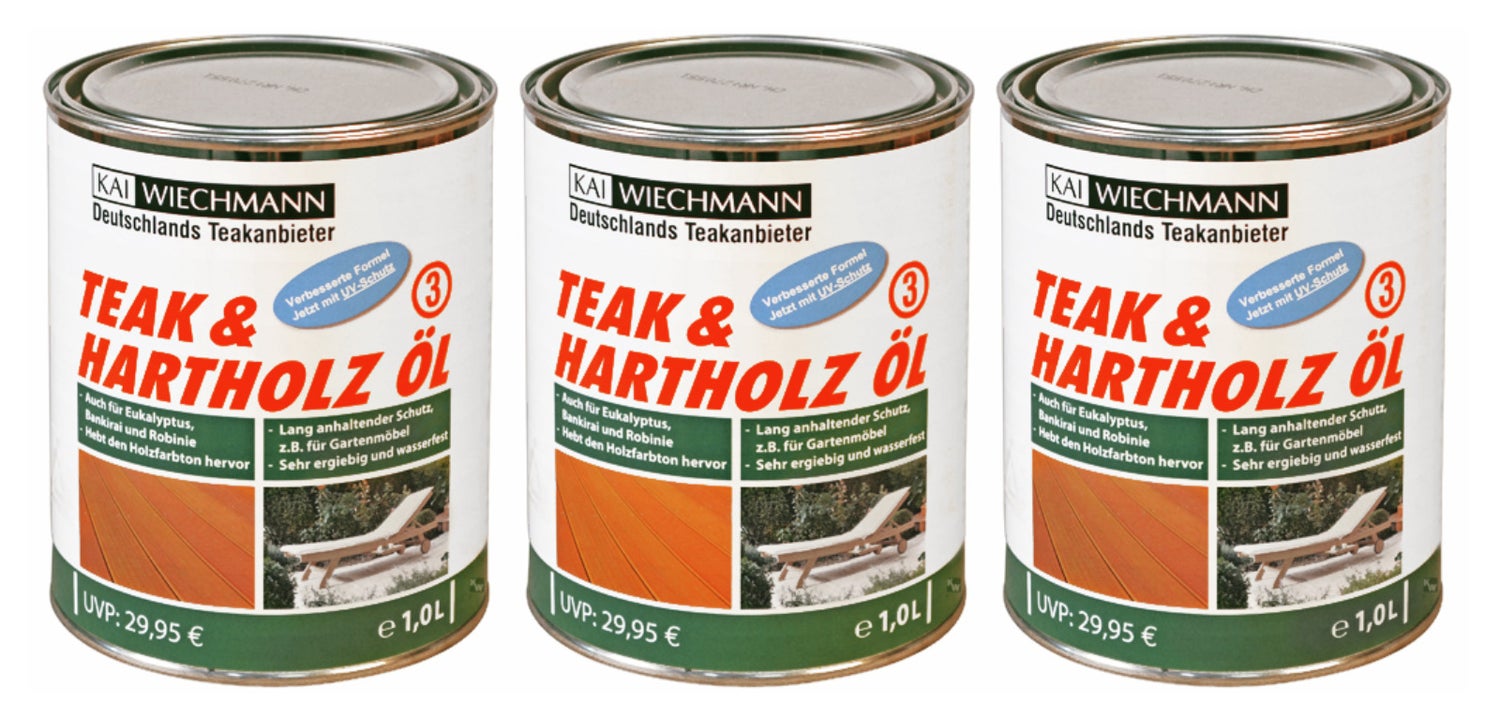 Teaköl Yachtöl und Hartholzöl für außen mit UV-Schutz 3 Liter