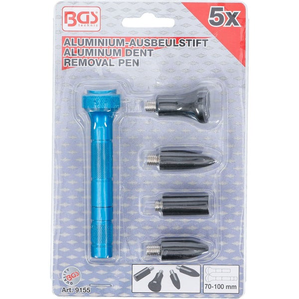 BGS Aluminium Ausbeulstift Set mit fünf Teilen