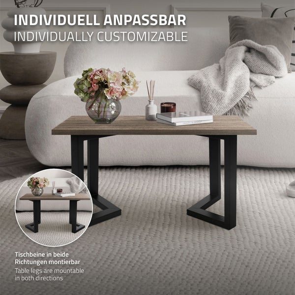 ML-Design 2er Set Tischkufen ARROW B25xH43 cm V-Form, Metall, Schwarz, Industriedesign,  Kufengestell für Couchtisch & Sitzbank, Tischgestell Tischbeine Tischuntergestell Möbelfüße für DIY-Projekte
