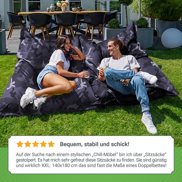 Green Bean Sitzsack XXL 140x180cm 380 Liter Kinder & Erwachsene Bean Bag EPS Perlen Füllung Riesensitzsack Groß Draußen Outdoor Liegekissen Waschbar Wetterfest Lounge Sitzkissen Bodenkissen Türkis