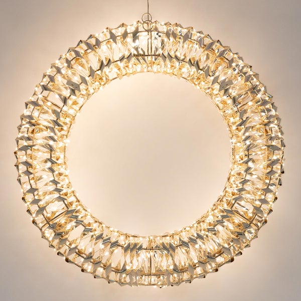 ECD Germany LED Weihnachtskranz Ø50cm mit 720 warmweißen Micro LEDs & Timer, IP44 Wasserdicht Innen/Außen, 3D Metallkranz LED Beleuchtung, Hängekranz Lichterkranz Leuchtkranz Türkranz Weihnachtsdeko