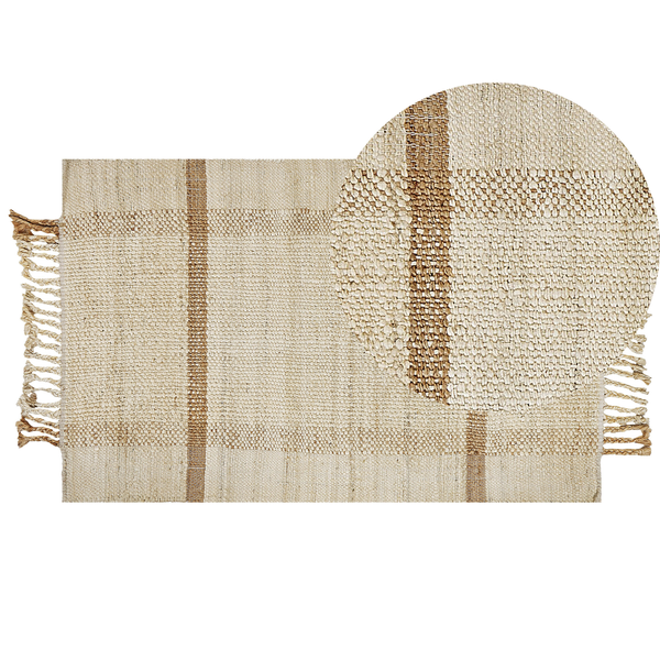 Teppich YELMEZ 80 x 150 cm Jute Beige