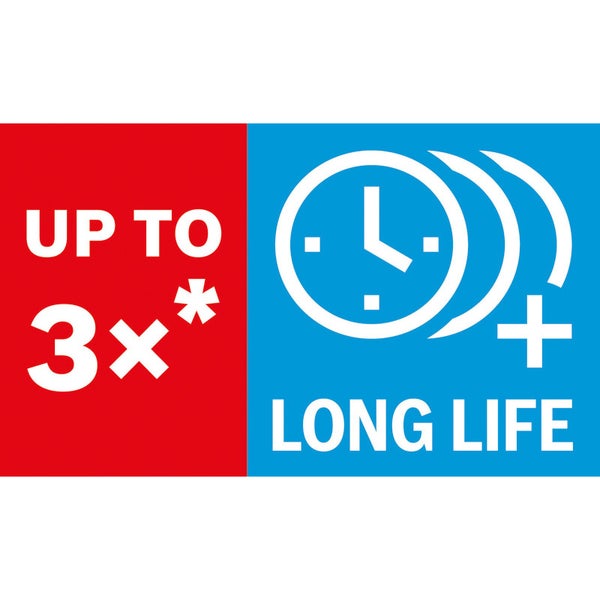 Bis zu dreifache Lebensdauer Symbol