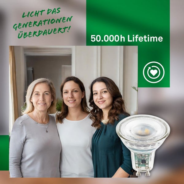 2er Set LED Leuchtmittel GU10 LED Lampe Warmweißes Licht Effizienzklasse A