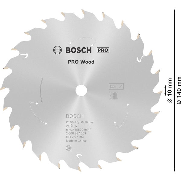 Bosch Pro Holzsägeblatt, 140 Millimeter Durchmesser