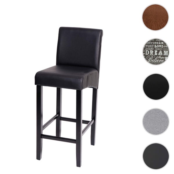 Barhocker mit Sitz und Rückenlehne aus Kunstleder