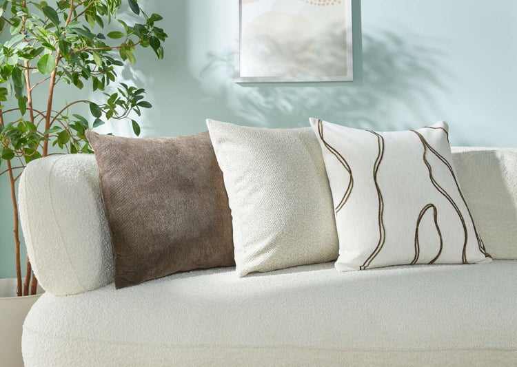 FRANK FLECHTWAREN | Kissenhülle Modern Stitch, POLYESTER, LEINEN, 45 x 45 cm