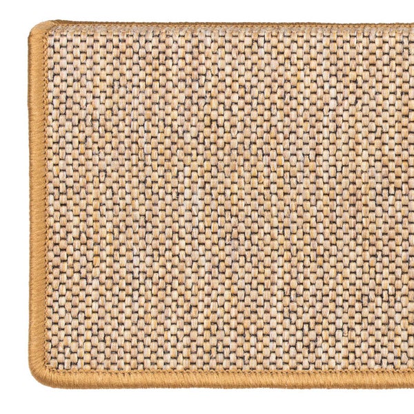 FLOORDIREKT Stufenmatte Sabang - Sisaloptik - Gekettelter Rand & Selbstklebend - Natur - 23,5 x 65 cm - Rechteckig