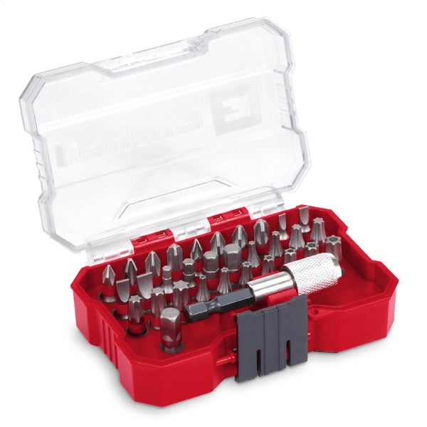 Einhell XS-CASE 32-tlg. Bit-Set (25-mm-Bits, 60-mm-Schnellwechselbithalter, Adapter mit Hex zu 1/4 Antrieb inkl. Aufbewahrungsbox)