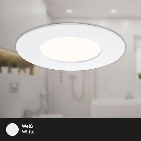 LED Einbauleuchte Badleuchte 3er Set IP44 4,9W weiß Kunststoff Ø8,5 cm Briloner
