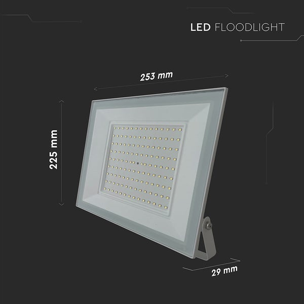 LED-Strahler mit den Maßen 225 mm x 253 mm x 29 mm