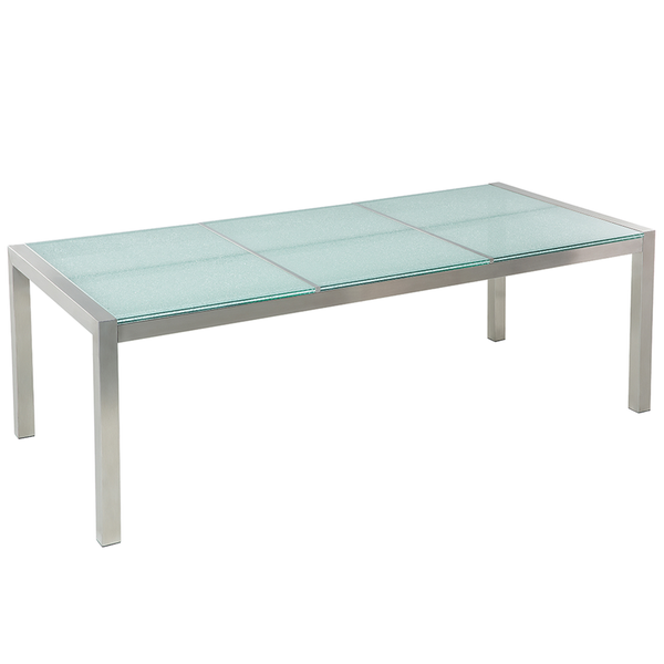 Gartentisch GROSSETO 220 cm 100 cm Crashglas Transparent