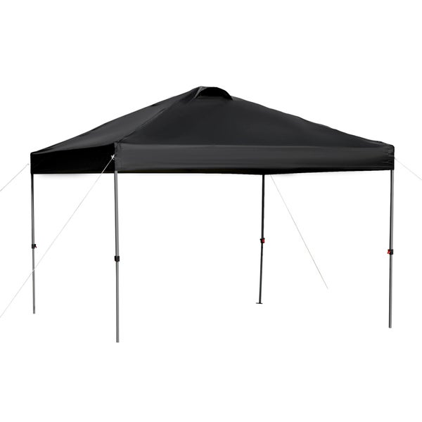 Outsunny Pavillon ca. 3x3m, wasserdicht Stabil Winterfest Pop-up Faltpavillon, UV Schutz, Faltbar Partyzelt, Gartenzelt mit Tasche, Gartenpavillon für Camping Garten, Schwarz