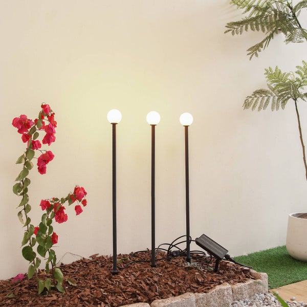 Lindby 3er Set LED Freydis (Modern) in Schwarz aus Aluminium (1 flammig, )