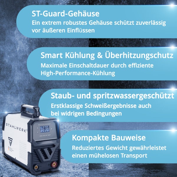 STAHLWERK Schweißgerät ARC 270 ST DC MMA E Hand Inverter mit 270 A