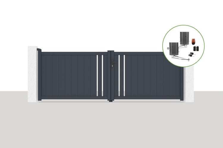 Elektrisches Flügeltor 3,5x1,2m GIONA + BUNKER B500 Motorisierung