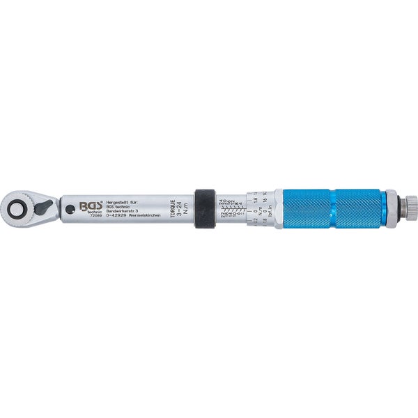 BGS Drehmomentschlüssel Abtrieb Außenvierkant 6,3 mm (1/4) 3 - 24 Nm - 72089