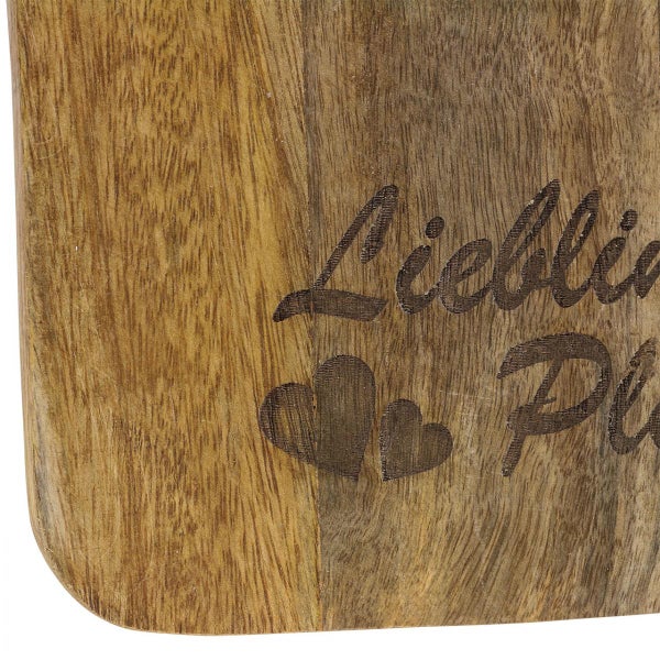 Holzbrett mit Schriftzug Lieblingsplatz