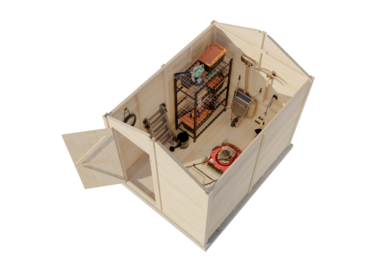 Storehaus Gerätehaus Stefanie Gerätehaus aus Holz, Geräteschrank mit 12 mm Wandstärke Gartenhaus, Naturbelassen 2,1x2,8m