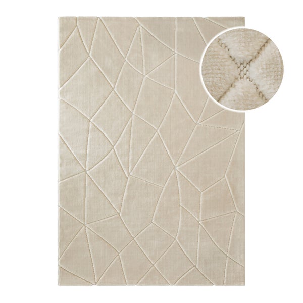 Kurzflorteppich Sand Beige Unplugged WECONhome 80x150 cm