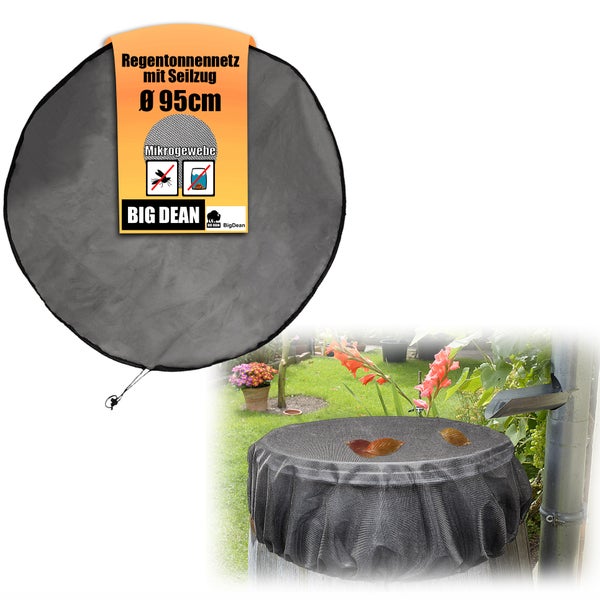Regentonnennetz mit Zugband und 95 Zentimeter Durchmesser