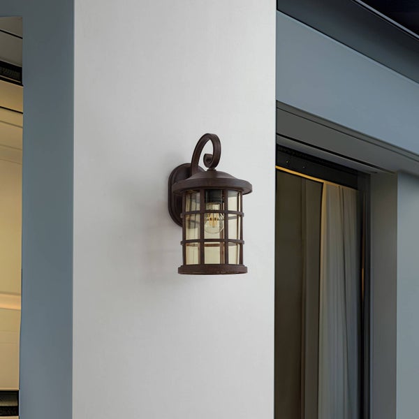 Lindby Wandleuchte außen (Laterne) Ankea (Retro, Vintage Antik) in Braun aus Metall (1 flammig E27) - Außenwandleuchten Wandlampe Led Außenlampe Outdoor für Außenwand/Hauswand Haus
