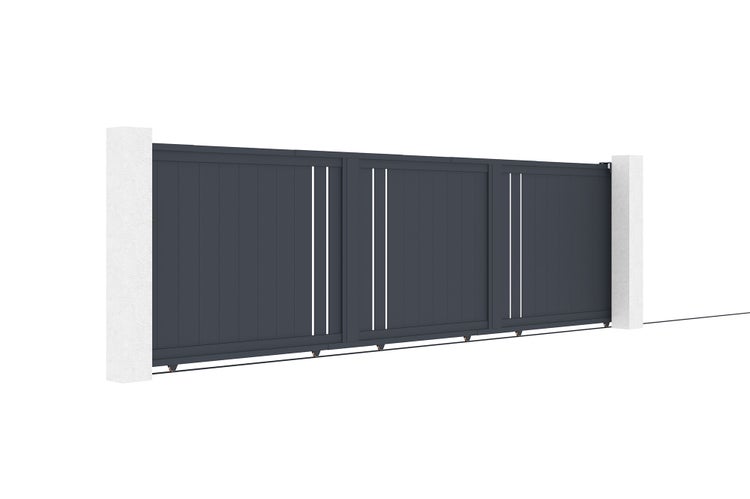 Schiebetor 5m GIONA H.140 graues Aluminium