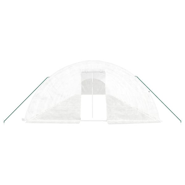 Gewächshaus mit Folie und geöffneter Tür