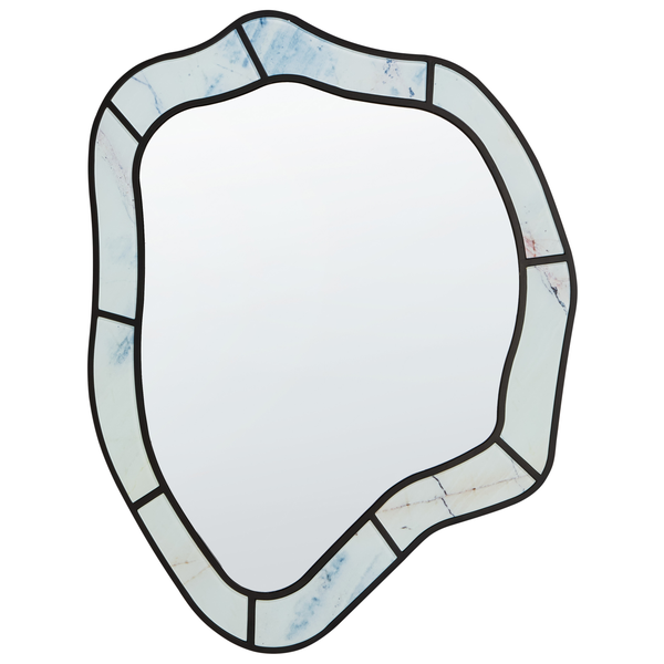 Unregelmäßiger Spiegel mit Glasmosaikrand