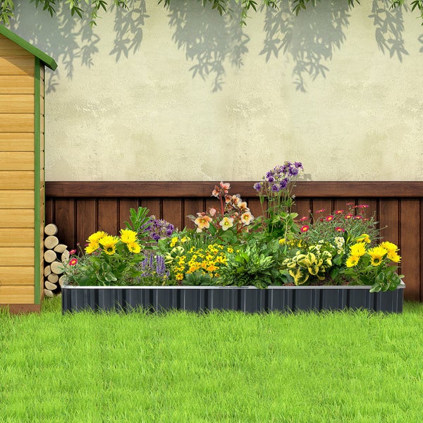 Outsunny Hochbeet, 258L x 90B x 30H cm, Stahl, grau