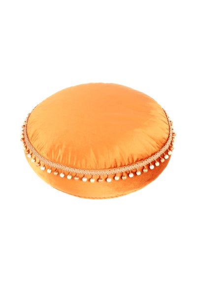 Pouf Hocker samtweich, orientalisches Design Bronze Rund Ø 65 cm
