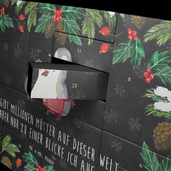 Mr. & Mrs. Panda Befüllbarer Adventskalender Pinguin mit Kind - Schwarz