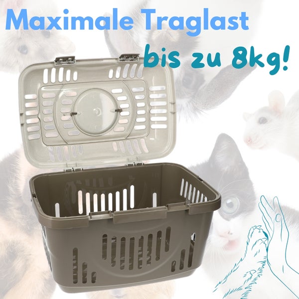 Haustiertransportbox mit einer maximalen Traglast von 8 Kilogramm