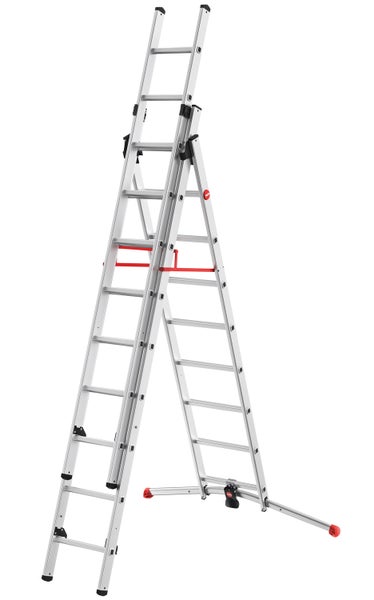 Mehrzweckleiter aus Aluminium mit verschiedenen Aufstellmöglichkeiten
